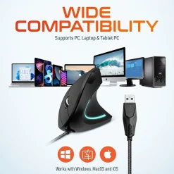 Delton Ergonomic 12 Optical USB Mouse, Black (DMERG12-U)* Ergonomic Mice