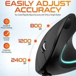 Delton Ergonomic 12 Optical USB Mouse, Black (DMERG12-U)* Ergonomic Mice