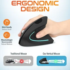 Delton Ergonomic 12 Wireless Ergonomic Optical 2.4 GHz Gaming Mouse, Black (DMERG12-WB)* Ergonomic Mice