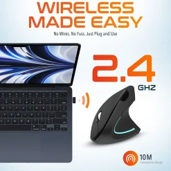 Delton Ergonomic 12 Wireless Ergonomic Optical 2.4 GHz Gaming Mouse, Black (DMERG12-WB)* Ergonomic Mice