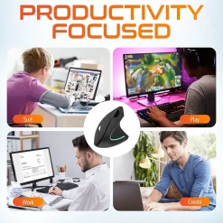 Delton Ergonomic 12 Wireless Ergonomic Optical 2.4 GHz Gaming Mouse, Black (DMERG12-WB)* Ergonomic Mice