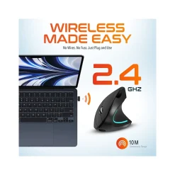 Delton Ergonomic 12 Wireless Right Handed Optical 2.4 GHz Gaming Mouse, Black (DMERG12-WR )* Ergonomic Mice