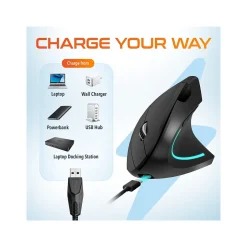 Delton Ergonomic 12 Wireless Right Handed Optical 2.4 GHz Gaming Mouse, Black (DMERG12-WR )* Ergonomic Mice