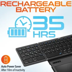 Delton F92 Foldable Portable Wireless Keyboard with Touchpad, Black (DKBF92)* Ergonomic Keyboard & Mouse Sets
