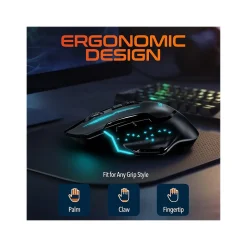 Delton G37 Wireless Optical Gaming Mouse, Black (DMGAM37ERG)* Ergonomic Mice