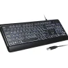 Delton KB20 Large Button/Key Keyboard with Backlight, Black (DBKBG20)* Ergonomic Keyboards