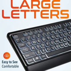 Delton KB20 Large Button/Key Keyboard with Backlight, Black (DBKBG20)* Ergonomic Keyboards