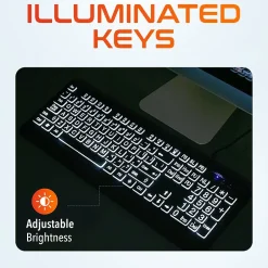 Delton KB20 Large Button/Key Keyboard with Backlight, Black (DBKBG20)* Ergonomic Keyboards