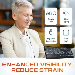 Delton KB20 Large Button/Key Keyboard with Backlight, Black (DBKBG20)* Ergonomic Keyboards