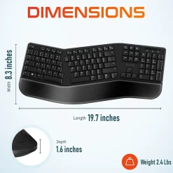 Delton KB200 Wireless Ergonomic Keyboard, Black (DKBERG24G8-WB)* Ergonomic Keyboards
