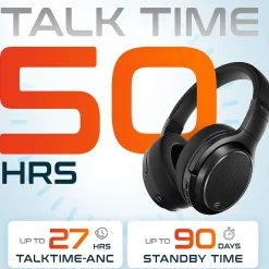 Delton M101 Wireless Active Noise Canceling Bluetooth Stereo Business/Gaming Over-the-Ear Computer Headset, Black (DBHM101D)* Headsets