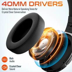 Delton M101 Wireless Active Noise Canceling Bluetooth Stereo Business/Gaming Over-the-Ear Computer Headset, Black (DBHM101D)* Headsets