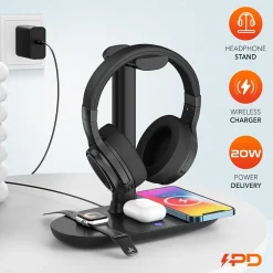 Delton M101 Wireless Noise Canceling Bluetooth Stereo Computer Headset and Stand, Black (DHSWC1101XD)* Headsets