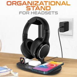 Delton M101 Wireless Noise Canceling Bluetooth Stereo Computer Headset and Stand, Black (DHSWC1101XD)* Headsets