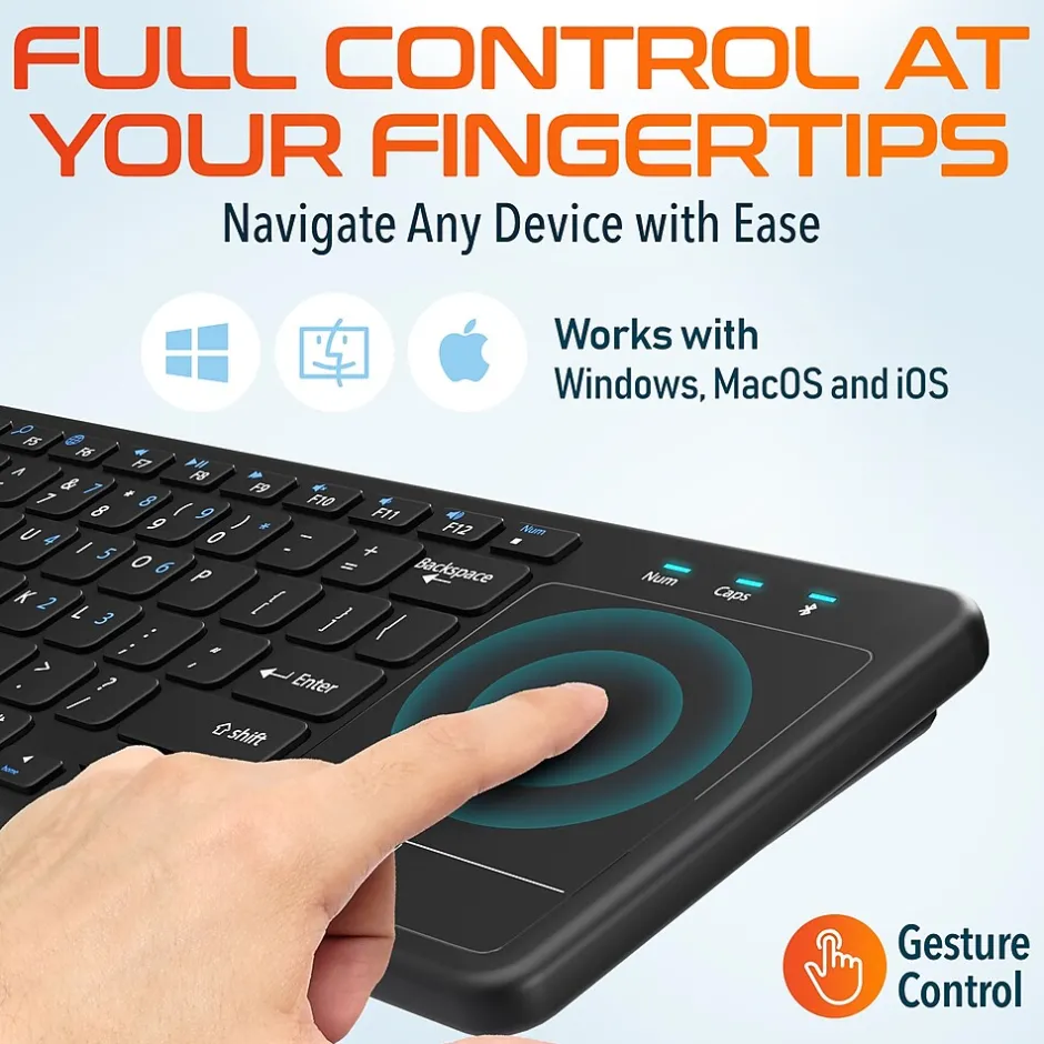 Delton N60 Bluetooth Keyboard with Touchpad, Small Portable Wireless Computer Keyboard, Black (DKMIN60-WB)* Ergonomic Keyboard & Mouse Sets