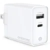 Delton Overtime Charger USB-A/USB-C Wall Charger for Multiple Brands, White (DH2USB2A)