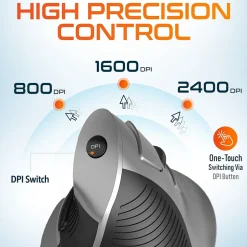 Delton S22 Vertical Wireless Optical 2.4 GHz Mouse, Black (DMERGS22-WB)* Ergonomic Mice