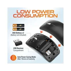 Delton S10 Wireless Optical Mouse, Black (DMERGS10-WB)* Ergonomic Mice