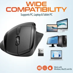 Delton S30 Wireless Optical 2.4 GHz Mouse, Black (DMERGS30-WB)* Ergonomic Mice