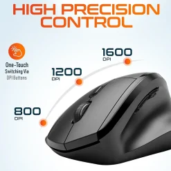 Delton S30 Wireless Optical 2.4 GHz Mouse, Black (DMERGS30-WB)* Ergonomic Mice