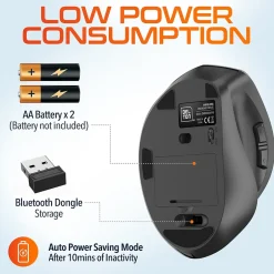 Delton S30 Wireless Optical 2.4 GHz Mouse, Black (DMERGS30-WB)* Ergonomic Mice