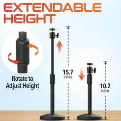 Delton T301 360° Webcam Stand, Camera Stand for Video Calls/Streaming/Recording, Black (DCT301)* Webcams