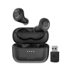 Delton T150 Wireless Active Noise-Canceling Bluetooth Stereo Earbuds with Auto-Pairing USB Dongle, Black (DBHT150)* Headsets