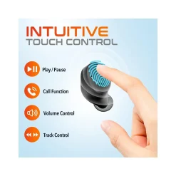 Delton T150 Wireless Active Noise-Canceling Bluetooth Stereo Earbuds with Auto-Pairing USB Dongle, Black (DBHT150)* Headsets