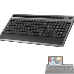 Delton T42 Wireless Ergonomic Computer Keyboard with Tablet Holder, Black (DKBT42-WB)* Ergonomic Keyboards