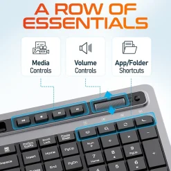 Delton T42 Wireless Keyboard with Tablet Holder and M42 Optical Mouse Combo, Black (DKBMT42-WB)* Ergonomic Keyboard & Mouse Sets