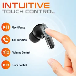 Delton T70 Wireless Noise Canceling Bluetooth Computer Earbuds, Black (DBHT70)* Headsets