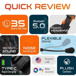 Delton 20X Professional USB-C, 3.5mm Noise Canceling Bluetooth On Ear Headset (DBTHEAD20XBTDLHSAS1)* Headsets