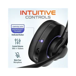 Delton 60X Stereo Noise Canceling Bluetooth Computer Headset - Compatible with MS Teams, Black (DBTHEAD60XBTDL)* Headsets
