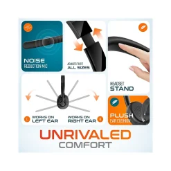 Delton 60X Stereo Noise Canceling Bluetooth Computer Headset - Compatible with MS Teams, Black (DBTHEAD60XBTDL)* Headsets