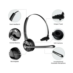 Delton 10X Wireless Noise Canceling Bluetooth Mono On Ear Headset (10XBTDLHSAS1)* Headsets