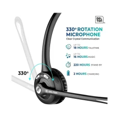 Delton 10X Wireless Noise Canceling Bluetooth Mono On Ear Headset (10XBTDLHSAS1)* Headsets