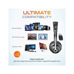 Delton 30X Wireless Noise Canceling Bluetooth Stereo Headset with Auto-Pair USB Dongle and Headset Hook (DBTHEAD30XBTDLHSAS1)* Headsets