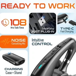 Delton 95X Wireless Noise Canceling Bluetooth Computer Headset, MS Teams, Black (DBH95X)* Gaming Headsets