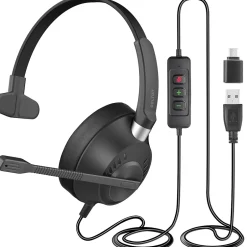 Delton 40Y Noise-Canceling Mono Over-the-Ear Headset, USB Type-A (DWH40YAC)* Headsets
