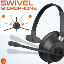 Delton 40Y Noise-Canceling Mono Over-the-Ear Headset, USB Type-A (DWH40YAC)* Headsets