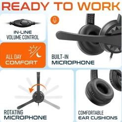 Delton 12Y Stereo On-Ear Computer Headset, USB Type-A (DWH12Y)* Headsets