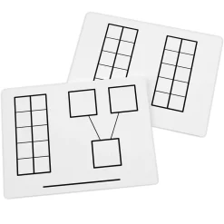 Ten-Frame Mats Plastic Dry-Erase Whiteboard, 9" x 12", 2/Bundle (DD-211441-2) Dry Erase