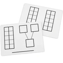 Ten-Frame Mats Plastic Dry-Erase Whiteboard, 9" x 12", 2/Bundle (DD-211441-2) Dry Erase