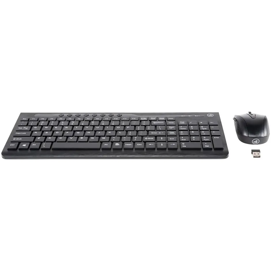 Digital Innovations 4270100 USB Wireless Keyboard and Optical EasyGlide Mouse, Black* Ergonomic Keyboard & Mouse Sets