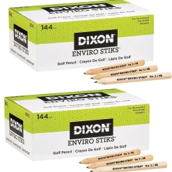 Dixon EnviroStiks Golf Pencils, 144 Per Pack, 2 Packs (DIX15099-2)