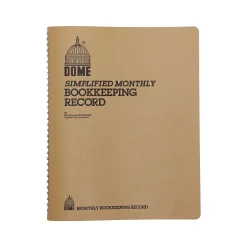 Hot Monthly Bookkeeping Record, 8.75" x 11.25", Brown (612) Accounting & Record Journals