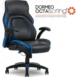 Clearance Ergonomic Faux Leather Swivel Manager's Chair, Blue (60030-BLU) Office Chairs