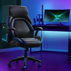 Online Ergonomic Faux Leather Swivel Manager's Chair, Blue (60030-BLU) Ergonomic Chairs