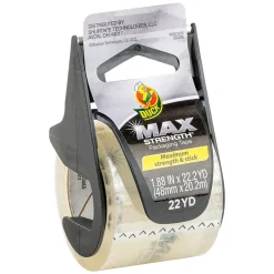 Duck Max Strength Packaging Tape with Dispenser, 1.88" x 22 yards, Clear, 6/Pack (284983)* Packing Tape