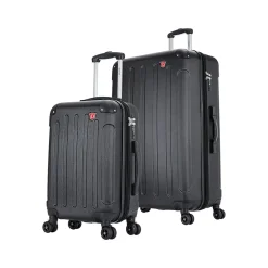 DUKAP Intely 2-Piece Hardside Spinner Luggage Set, TSA Checkpoint Friendly, (DKINT0SM-BLK)